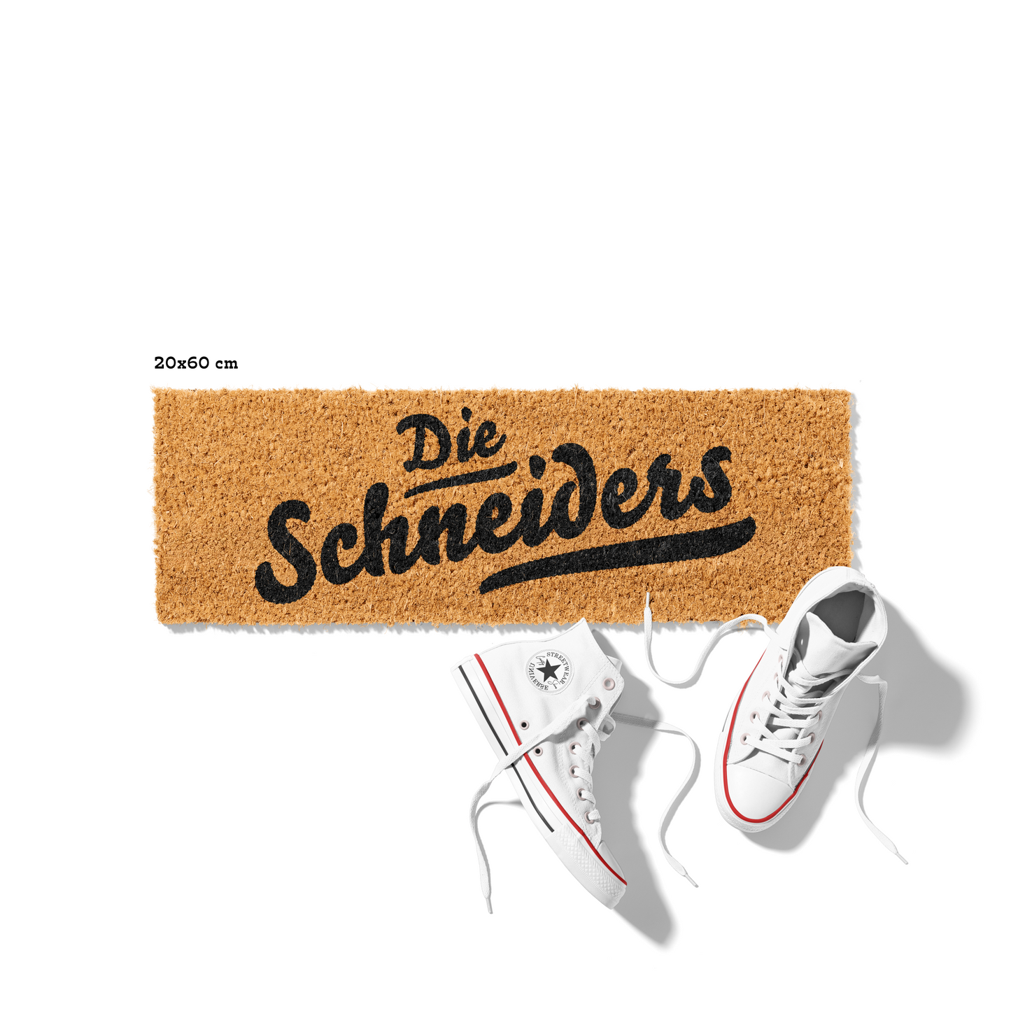 Fußmatte aus Kokos personalisierbar – Die Familienname handgeschrieben Klassik