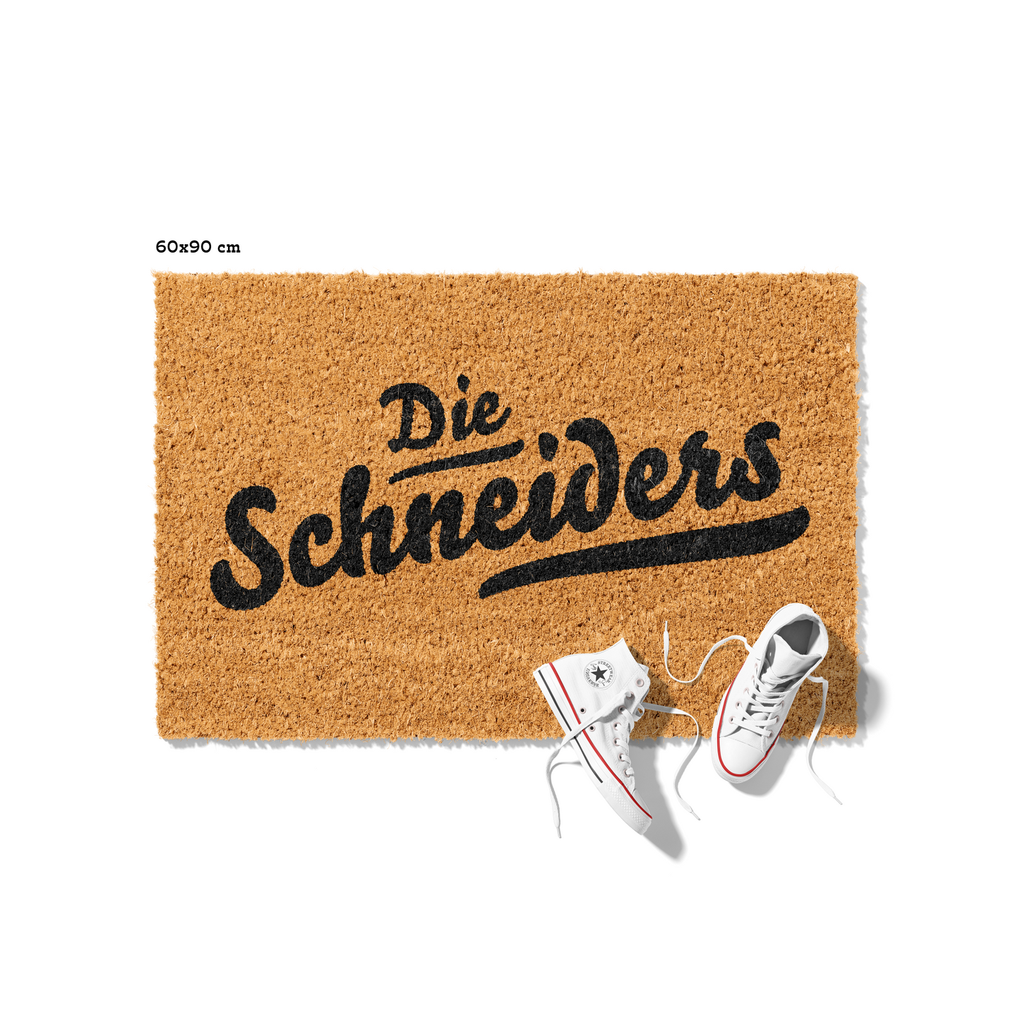 Fußmatte aus Kokos personalisierbar – Die Familienname handgeschrieben Klassik