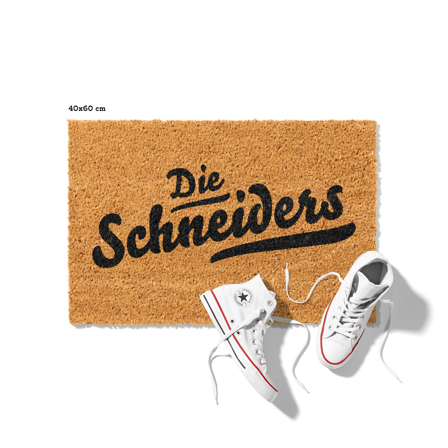 Fußmatte aus Kokos personalisierbar – Die Familienname handgeschrieben Klassik