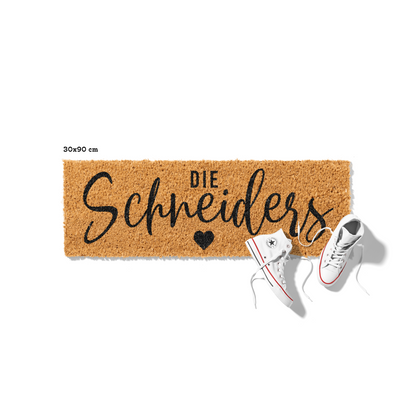 Fußmatte aus Kokos personalisierbar – Familienname handgeschrieben