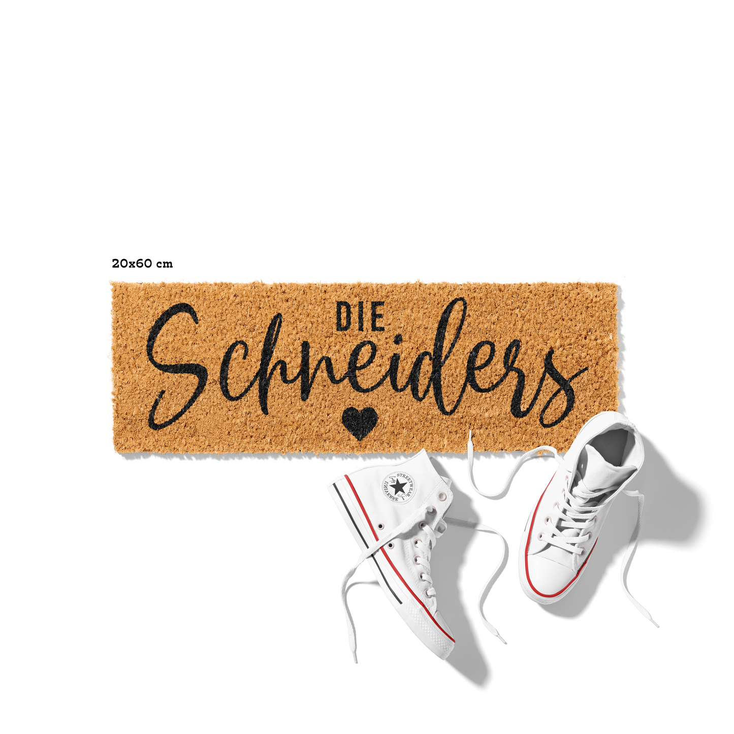 Fußmatte aus Kokos personalisierbar – Familienname handgeschrieben