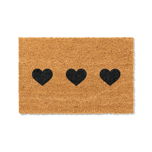 Fußmatte aus Kokos – Herzmotive