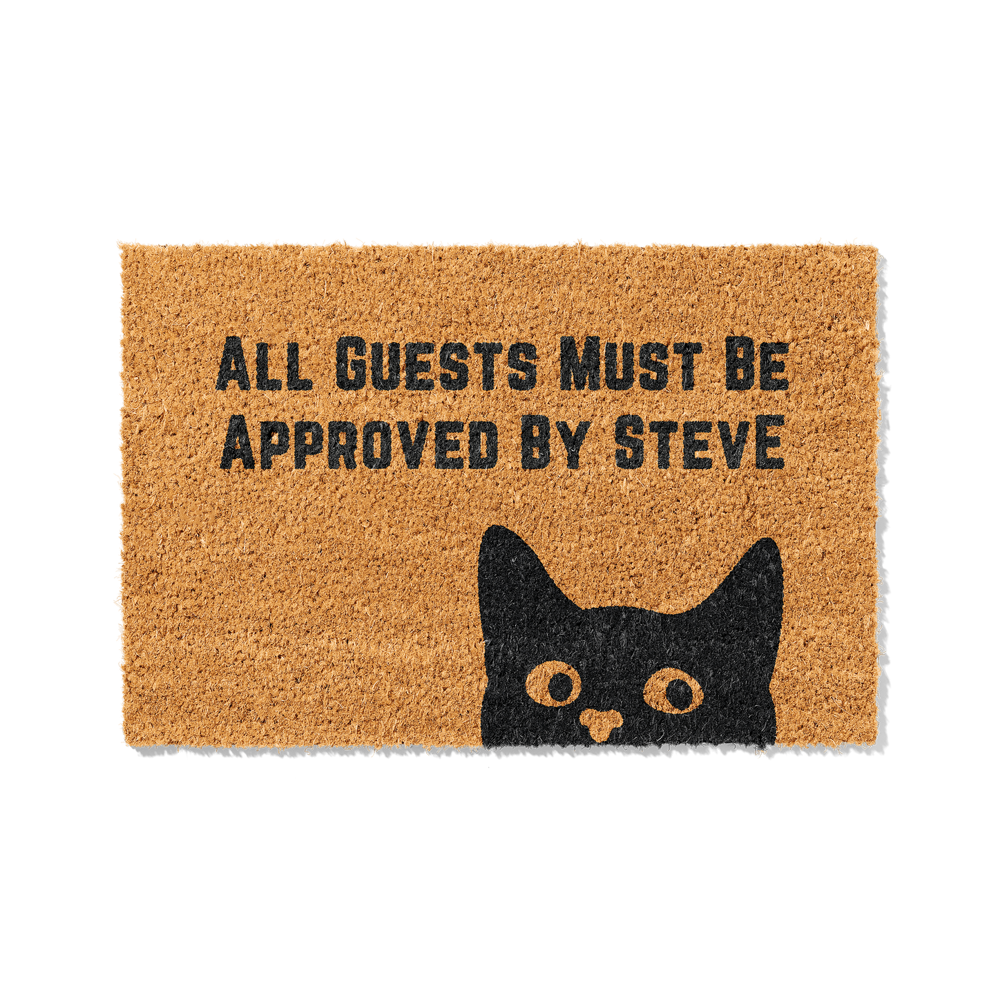 Fußmatte aus Kokos personalisierbar mit lustigem Spruch – Katzenname