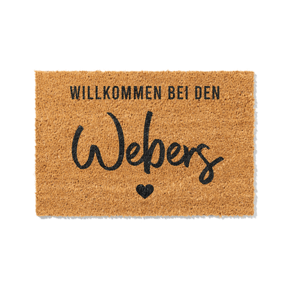 Fußmatte aus Kokos personalisierbar – Willkommen bei den Familienname