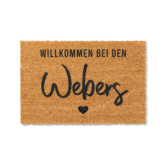 Fußmatte aus Kokos personalisierbar – Willkommen bei den Familienname