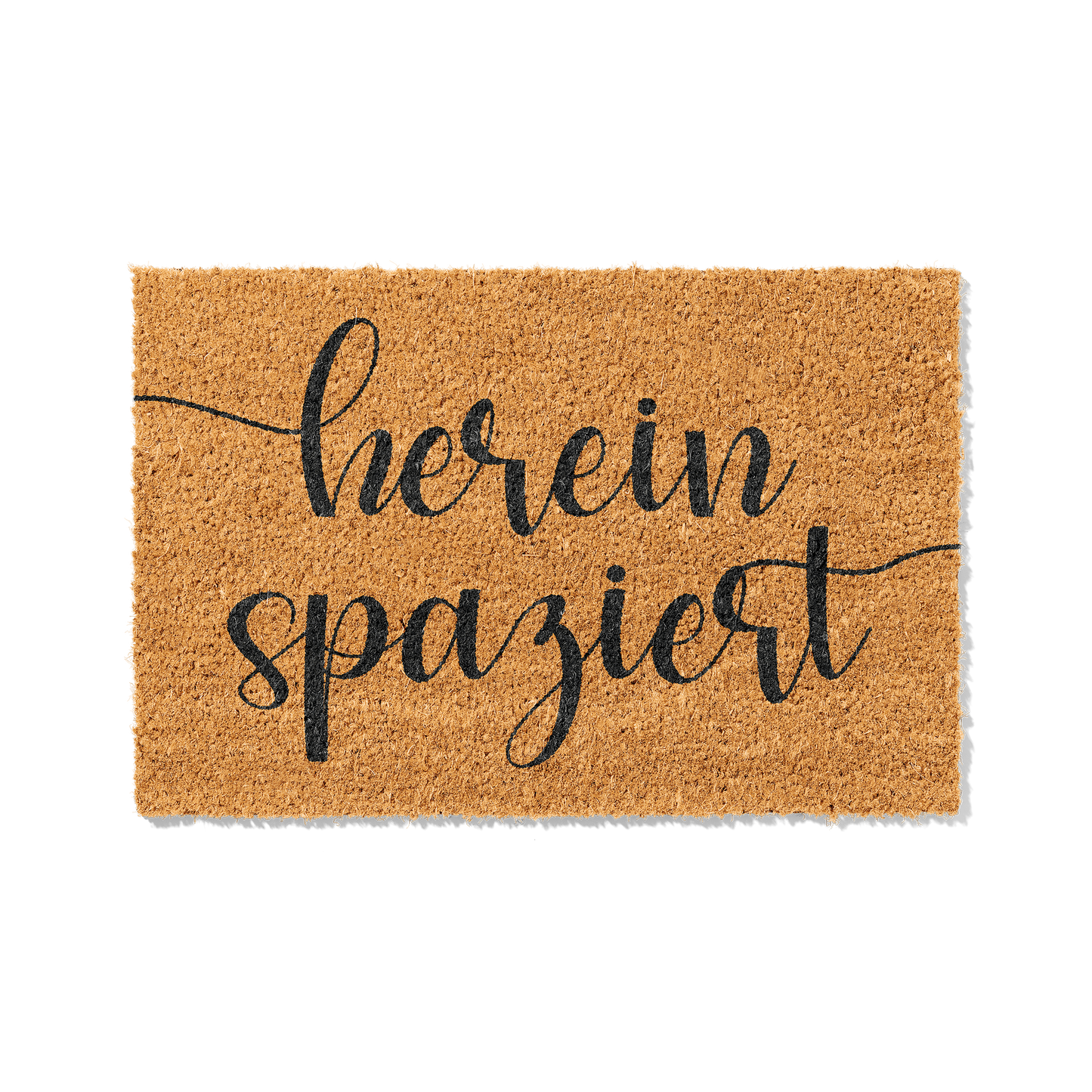 Fußmatte aus Kokos – Hereinspaziert Schriftzug-Design