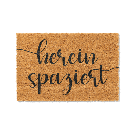 Kokosmatte mit „Hereinspaziert“ – Fußmatte aus Kokos für den Eingangsbereich