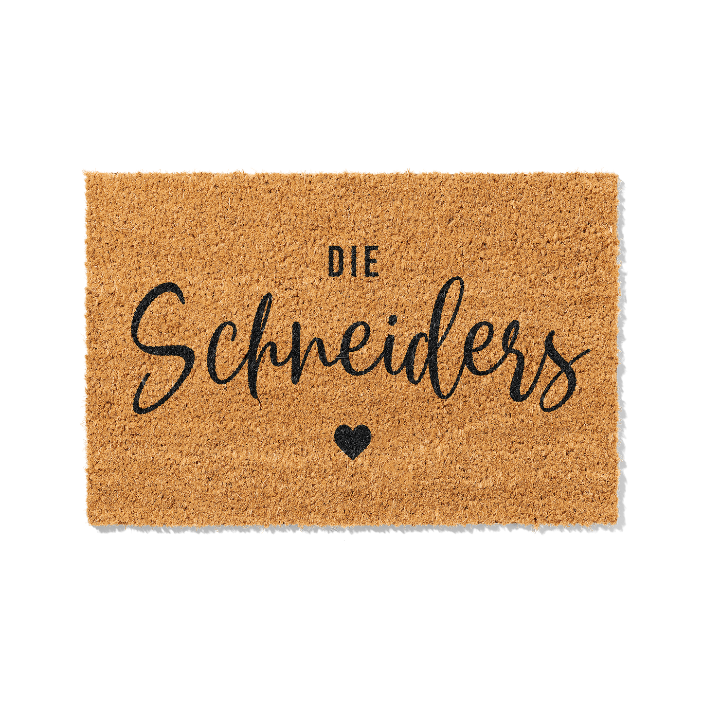 Fußmatte aus Kokos personalisierbar – Familienname handgeschrieben