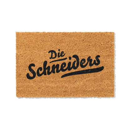 Fußmatte aus Kokos personalisierbar – Die Familienname handgeschrieben Klassik