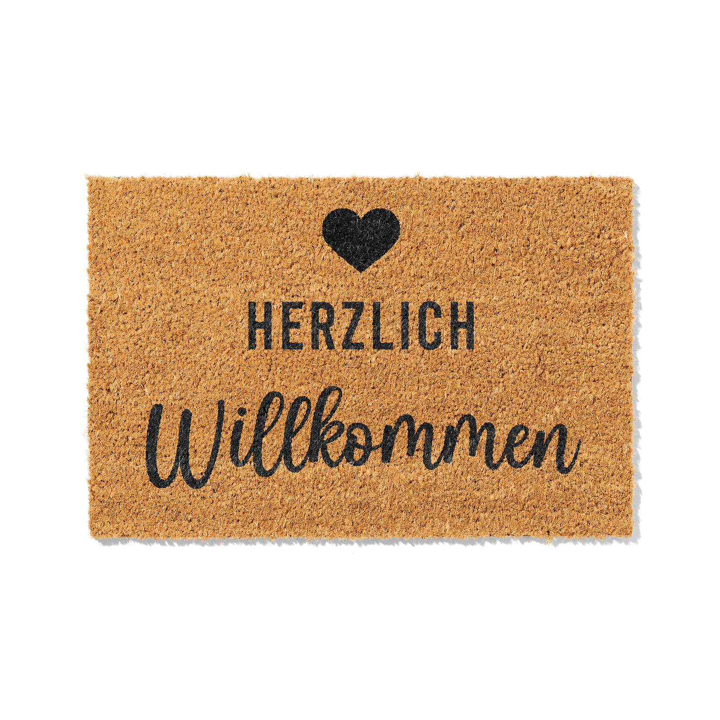 Fußmatte aus Kokos – Herzlich Willkommen mit Herz