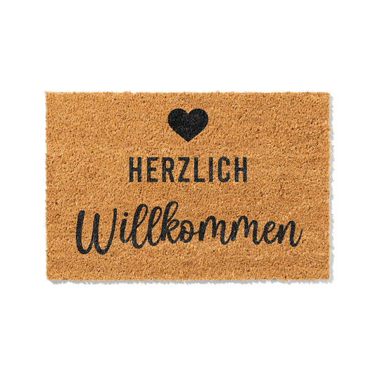 Kokosmatte mit Spruch „Herzlich Willkommen“ – Hochwertige Fußmatte für den Eingangsbereich